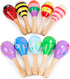 POPLAY 10PCS Mini Wooden Maracas, Musical Instruments for Toddlers, Baby Musical Toys, Infant Learning