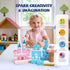 150 3 4 5 6 7 3-5 4-8 PCS Princess Castle Magnetic Blocks, Easter Gifts for Kids Year Old - Ice & Fire Magnetic Tiles