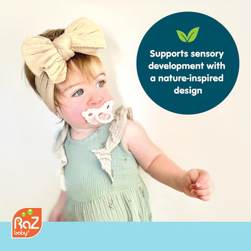RaZbaby RaZberry Silicone Baby Teether Toy - Berrybumps Soothe Babies Sore Gums - Infant Teething Toy - Hands Free