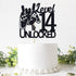 Cos mos Video Game Level 14 Unlocked Birthday Cake Topper - Black Glitter for Boys 14th Birthday Decorations