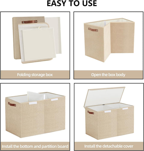 Closet 25"x13"x16" Bagnizer Large Toy Storage Box with Lids, Collapsible Sturdy Baby Storage Organizer Chest Bin Basket