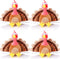 4 Pieces Plush Turkey Stuffed Animals, 8 Inch Soft Thanksgiving Bird Plush Toys, Fall Harvest Decorations (Pink)