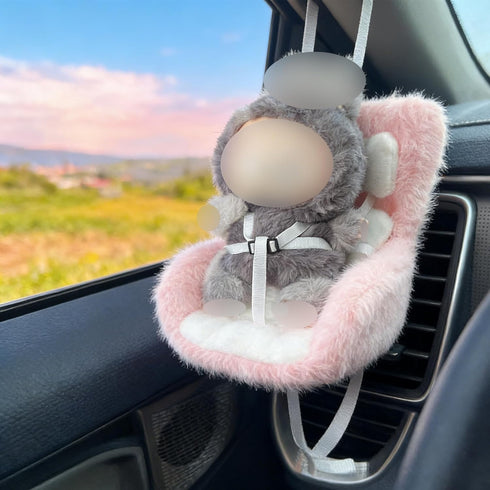 SwiftServ 38 inch Doll Car Seat for Figures, Fits Character Plushes, Blind Box Dolls & Vinyl Collectibles, Includes Air