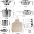 28Pcs Kitchen Playset Cooking Toys, Stainless Steel Cookware and Accessories for Kids, Toddlers, Girls, Boys
