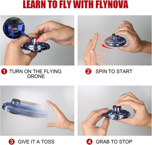 FLYNOVA Cool Kids Light Up Toys, Hand Operated UFO Drones, Mini Flying Orb with Lights, Indoor Outdoor Party Toys