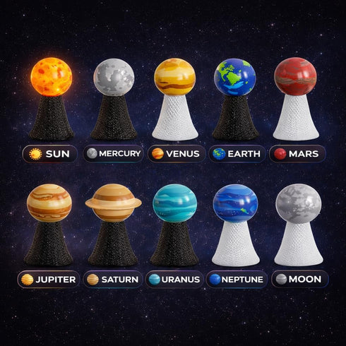 20 Pack Liberty Imports Planet Pop Jumpers for Kids, Light-Up Solar System Popper Toys with Stars & Planets, Press