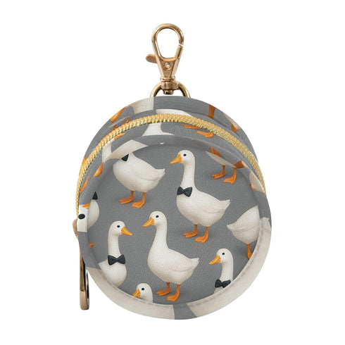 Geese Round Pacifier Storage Case with Zipper, Portable Pacifier Case for Travel,