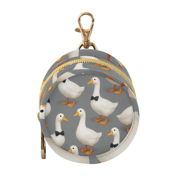 Geese Round Pacifier Storage Case with Zipper, Portable Pacifier Case for Travel,