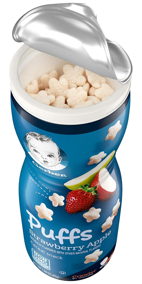 Pack 1.48 Pack 3) Gerber Graduates Puffs Cereal Snack Variety - Blueberry, Strawberry-Apple, Sweet Potato Ounce