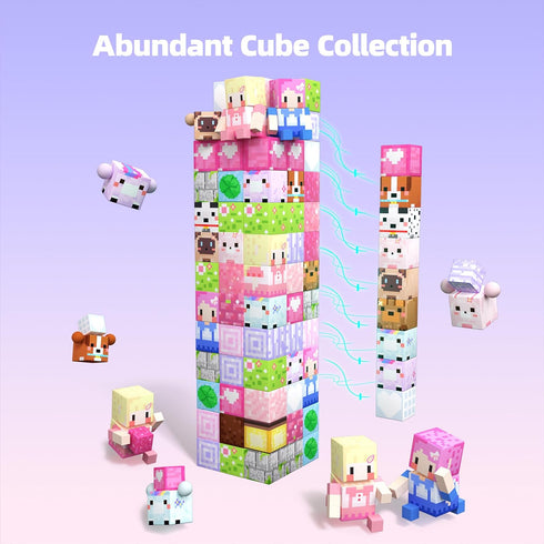 GobiDex Magnetic Blocks - Kid Building Toys for 3+ Years Old Girls, STEM Sensory Gifts for Mine World Game