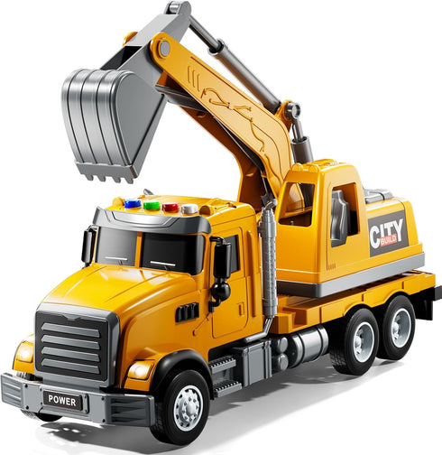 JUKUDAHU Excavator Toys for Boys Aged 3-5 4-6, Play Excavator with Light