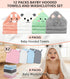 Spearlcable 12 Set 4 Pack 8 PCS Baby Bath Towels - Animal Hooded Baby Towels Robe + Soft Washcloths, Ultra Absorbent