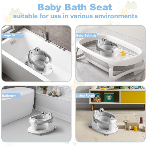 wiqins 6 Baby Bath Seat for Babies Months & up Non-Slip Toddler Bath Seats for Sitting Up Infant Bathtub Chair