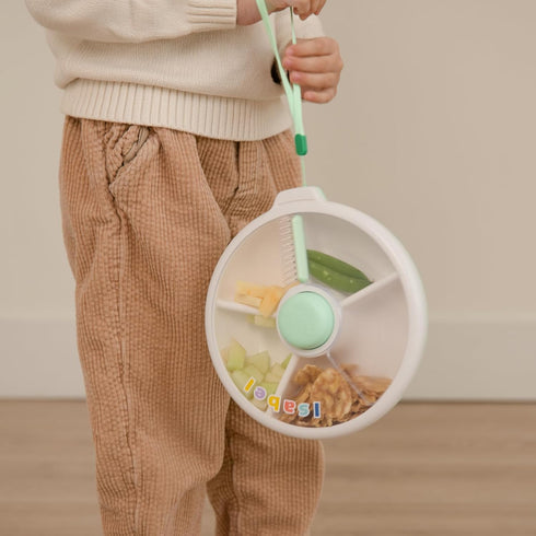 GoBe Kids Large Snack Spinner Slide Bundle - Reusable Snack Container with 4 Compartment Dispenser, BPA/PVC Free, Taro