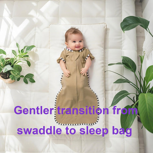 2-Pack, 100% 2-Way 3-6 Swaddle Blanket Sack Cotton Baby Sleep Sack, Arms Up Design with Zipper, Breathable Newborn