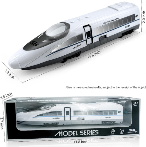 3+ OTONOPI Electric Bullet Train with Lights and Sounds Subway Locomotive Engine High Speed Toy Train Model Inertial