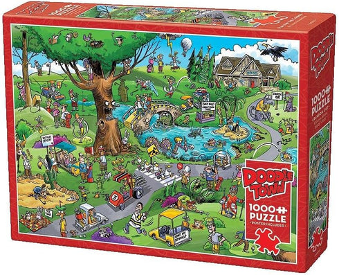 Cobble Hill 1000 Piece Puzzle - DoodleTown: Par for The Course - Sample Poster Included