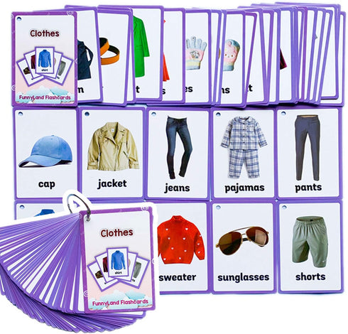 34PCS/Set English Flash Cards for Kids Educational Learning Pocket Card Toys for Children Pre-Kindergarten
