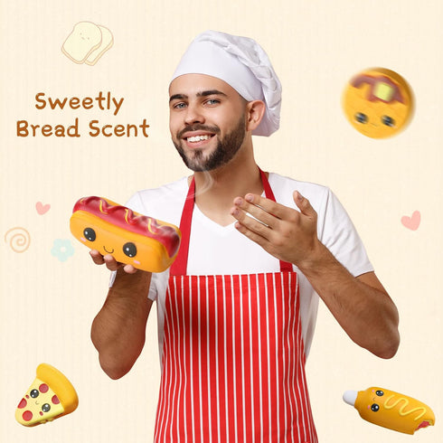 8 Zhanmai Pcs Slow Rising Toys Food Foam Stress Toys in Hot Dog Cake Bread Smore Pizza Biscuit Donut for Teens Adults