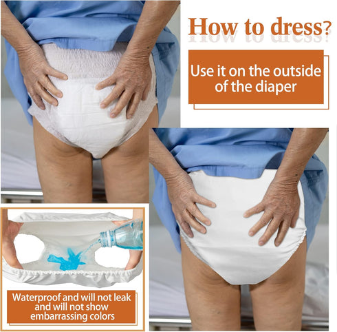 Pants(White,1 Amylove Swim Diaper Cover for Adult Reusable Diaper for Pool Washable Leak Resistant Waterproof Adult