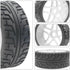 ShareGoo OD 4.09" Rubber 1/8 RC Buggy Tires and 17mm Hex Wheels Rim Compatible with Arrma Typhon Kyosho Losi VRX Redcat