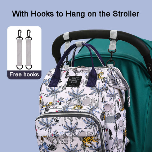 Ybberik Backpack, Diaper Bag Multifunction Waterproof Diaper Changing Bag with Insulated Pockets, Stroller Straps