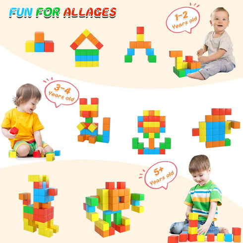 1.41 inch Magnetic Blocks for Toddlers, Large Building Blocks for Kids Age 3-5, STEM Magnetic Cubs Toy for Christmas