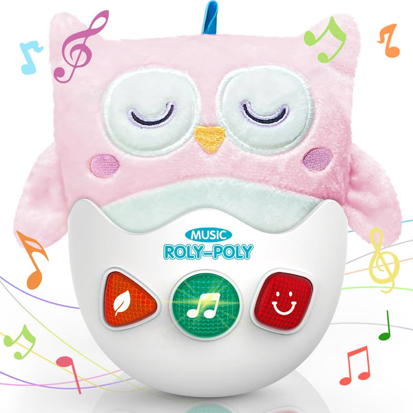 Baby Toys 0-6-12 Months, Plush Owl Stuffed Animal Musical Toys with Light