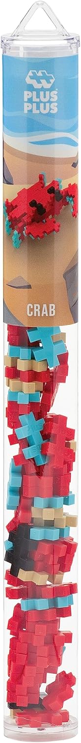 PLUS PLUS Crab, 70 Piece Construction Building STEM/STEAM Toy, Mini Maker Tube