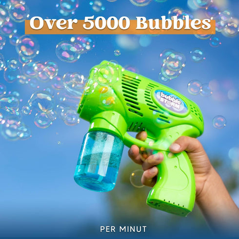 JOYIN 2 Kids Bubble Gun with 2 Bottles Bubble Refill Solution, Bubble Machine Gun for Toddlers, Summer Outdoor Gift
