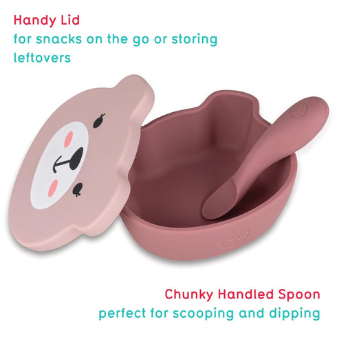 6 Set, TUM TUM Suction Bowl for Baby, Toddler Bowl with Lid & Spoon, for Babies & Toddlers Months+, BPA Free Silicone