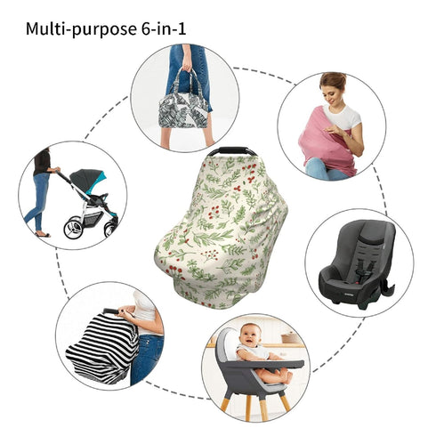 Schgap Floral Baby Car Seat Covers Canopy Nursing Cover Breastfeeding Baby Carrier Cover Stretchy Carseat Canopy