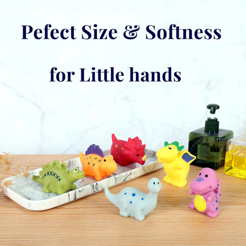 6-12& 1-3, 6 XY-WQ Bath Toys No Hole, for Infants Toddlers No Hole Bathtub Toys (Dinosaur, Pcs with Mesh Bag)