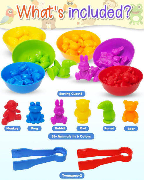 Counting Animal Montessori Toys for 3-5 Years Old, Toddler Preschool Learning Activities, Birthday Gifts for Kids