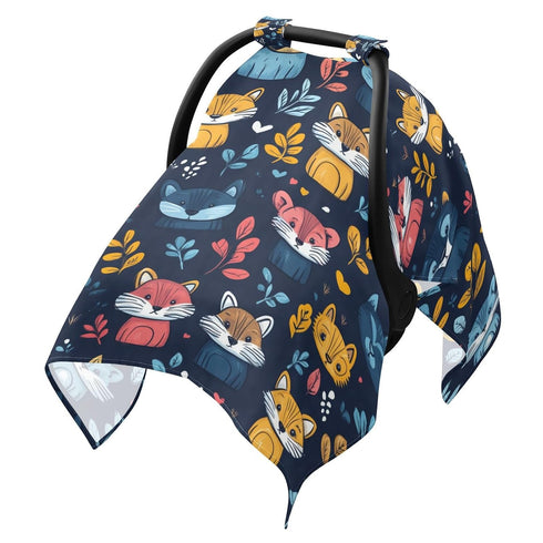 Dalzium Cute Wild Animals Fox Car Seat Cover Baby, Carseat Canopy Cover for