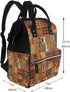 FHEDVBN Backpack Mummy Backpacks Daypack African Textile Patchwork Diaper Bag for Women Multifunction Waterproof