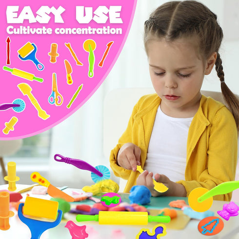 Set, 38 Sets 4-8, Playdough Tools Pcs Play Dough for Kids Ages Creative Play Dough Accessories with Clay Cutters