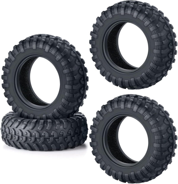 4PCS Rubber Micro RC Tires, 42mm for Kyosho Mini Z 4x4 Tires, 1/18 Scale, 1/24 Scale