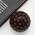 100 Sided Polyhedral D100 Game Dice, Single 48 mm Cube with Black Pouch, Black with Red Number