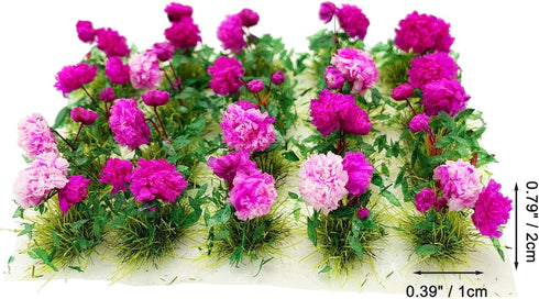 20Pcs Miniature Flower Cluster Grass Tufts for Mini Dollhouse Fairy Garden Railway Simulated Micro Landscape Model