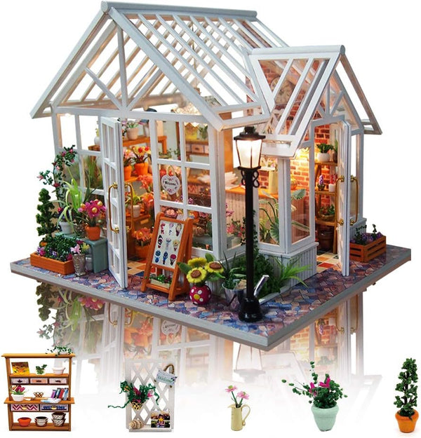 GuDoQi DIY Miniature Dollhouse Kit, Tiny House with Music, 1:24 Scale, Great Handmade Crafts Gift