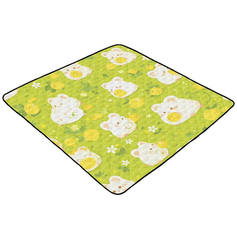 EtherSpher 1-Piecing 50'' 50''alfombras Cartoon Hamster Fluorescent Green Soft Padded Baby Girl Play mat for Indoor