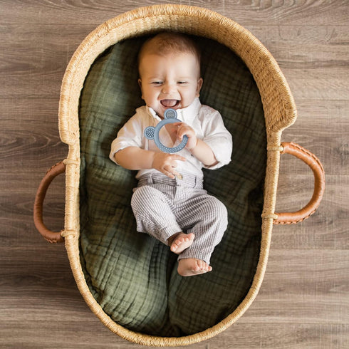 Baby Teething Toys for 0-6 Months, Set of 3 BPA Free Soft Bear Ring Silicone Teether for Sore Gums