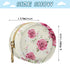 YETTASBIN Pink Rose Portable Pacifier Holder Case with Metal Hook Buckle & Zipper for Diaper Bag and Stroller