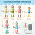 Set 7 3 Giant bean Wooden Family Dolls of for Dollhouse, Dollhouse People Miniature Dollhouse Accessories Toy for Boys
