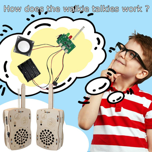 REGLORY 8-14, STEM Toys for Kids DIY Walkie Talkies for Kids Age Build Your Own Walkie Talkies STEM Kits, Electronic