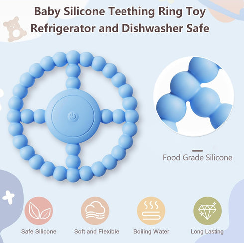 BIKCANP Babies6-12 8-18 Essential,1-2 Vibrating Sensory Chew Toy, Teether Teething Toys for Months, Sensory Toys