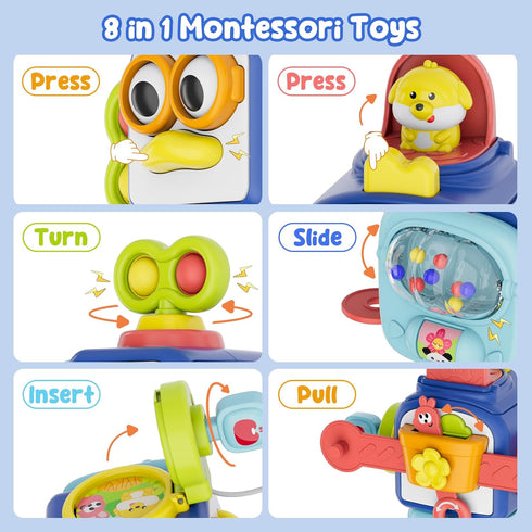 Montessori Toys for 1 Year Old, Sensory Toys for Toddlers 1-3, Travel Activities Busy Cube, Baby Gifts