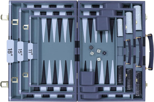 Backgammon Set Backgammon Set (11inch, - Classic Board Game with Premium Leather Case - Portable Travel Strategy Game