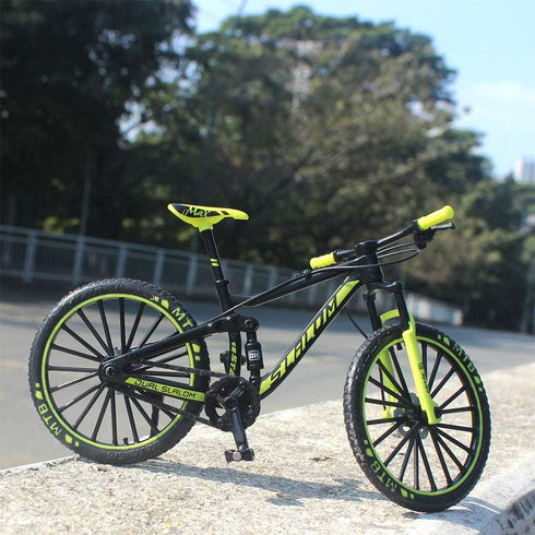 Ailejia Mountain Bike Toy Mini Cake Topper - Dirt MTB Bicycle Ornament Model for Home Decoration Crafts (Black Green)